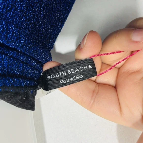 Metallic Glitter Sarong Wrap Mini Skirt Cobalt Blue Sz XS 4 Festival Rave Event - Picture 5 of 7